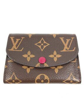 Louis Vuitton Bifold Wallet Porto Mone Rosalie Monogram Canvas Fuchsia Brown